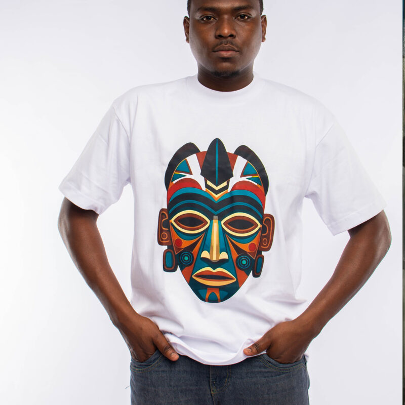 African Mask Graphic – White T-Shirt