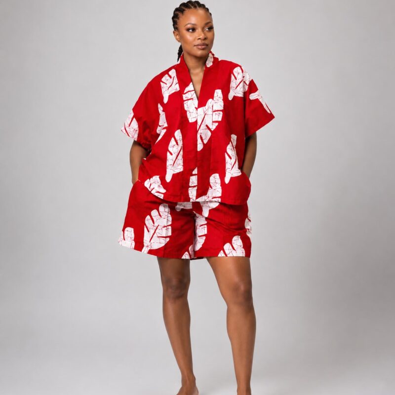 African Print Boubou Top and Shorts