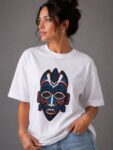 African Heritage Mask Graphic – White T-Shirt