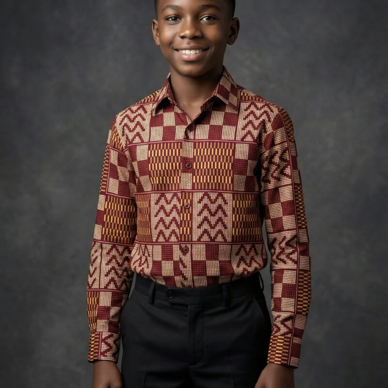 Cocoa Heritage – Ankara Shirt for Male kids