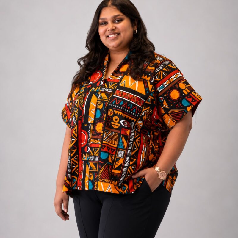 Cotton Ankara Boubou Muse Tops