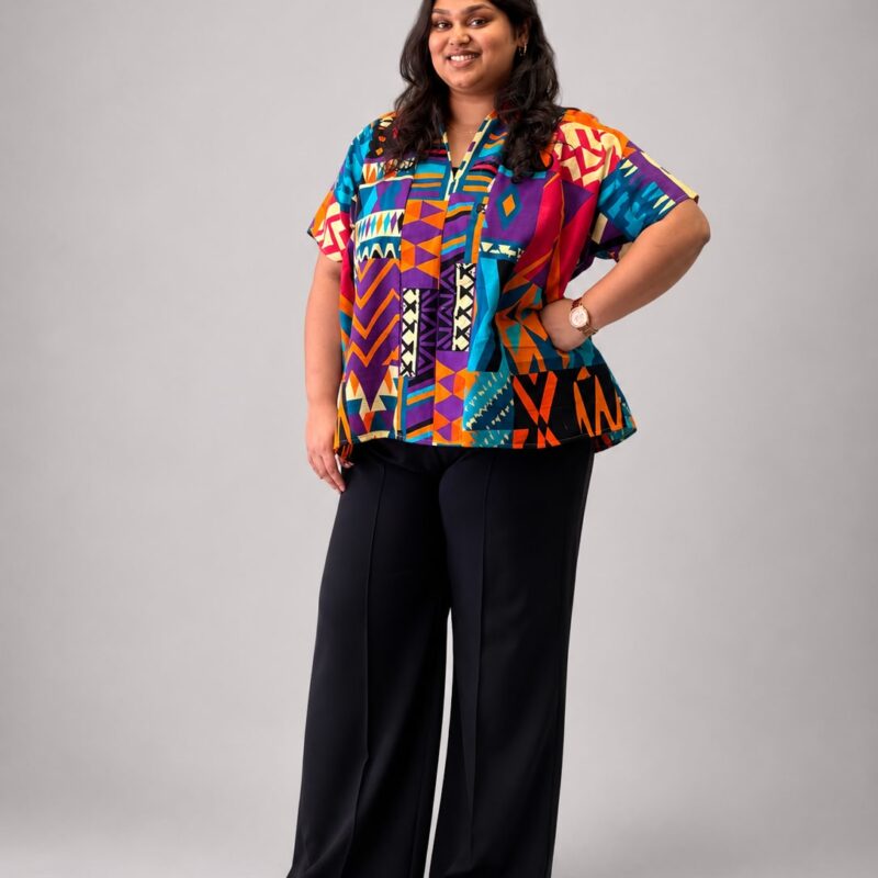 Cotton Ankara Wax Print Boubou Muse Tops