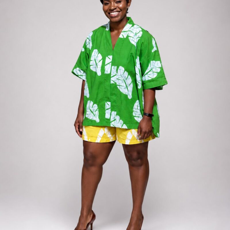 African Print Boubou Top and Shorts