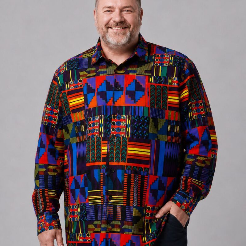 Arican Print Royal Mosaic Shirt