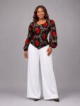Scarlet Bloom Ankara Blouse