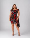 Ankara Midnight Bloom Off-Shoulder Mini Dress