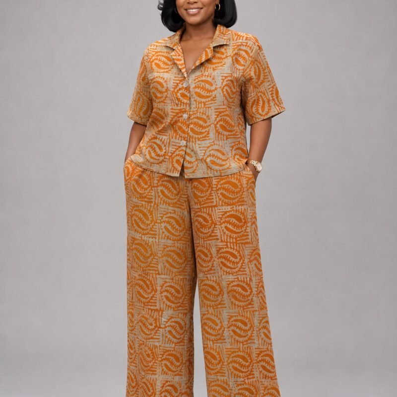 Sunset Breeze Crepe Two-Piece Set