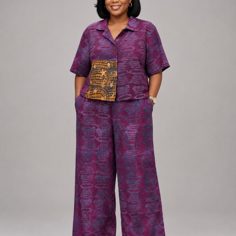 Royal Orchid Crepe Two-Piece Set