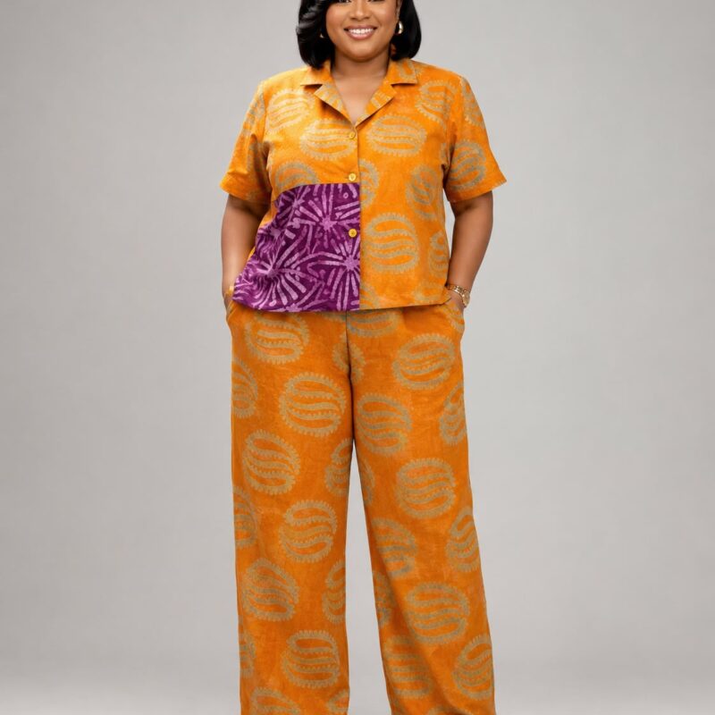 Sunset Glow Crepe Two-Piece Set