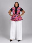 Pink Ankara Peplum Top