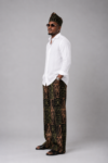 Men’s African Print Wide-Leg Pants & Matching Traditional Hat