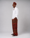 Men’s Ankara Wide-Leg Pants & Matching Traditional Hat