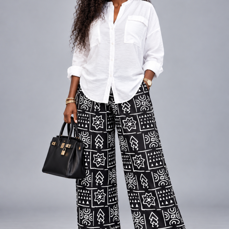 Black & White Statement Palazzo Pants