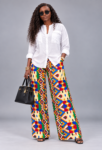 Kente-Inspired Wide-Leg Palazzo Pants